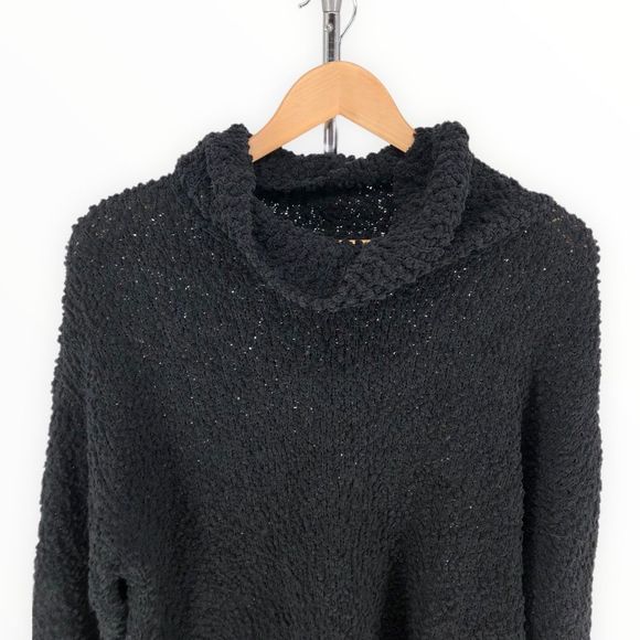 Bobeau Black Boucle Nubby Long Sleeve Mock Neck Sweater size 1X - Picture 4 of 13